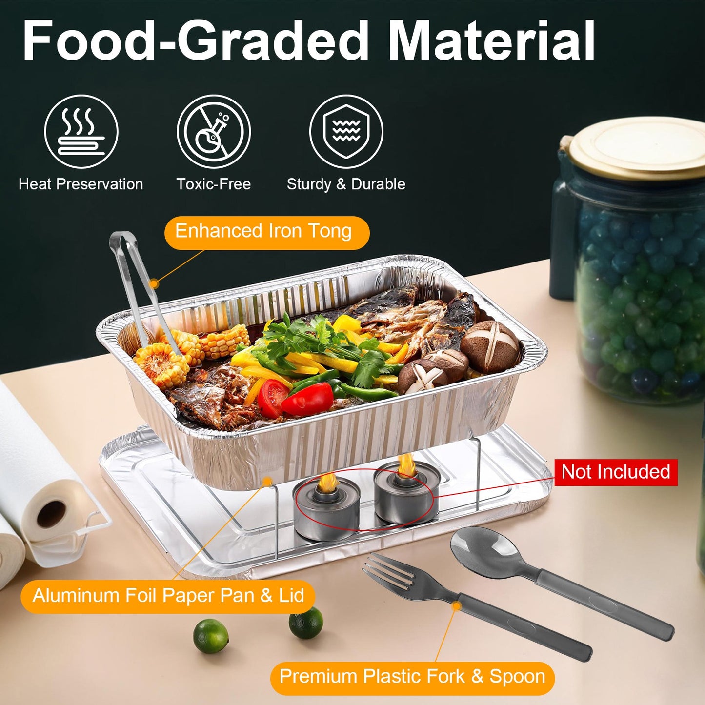 Disposable Chafing Dish Buffet Set - 36 Piece Party Server