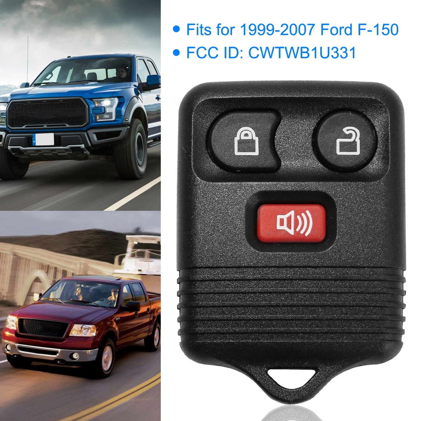 Keyless Entry Remote Key Fob for 1999-2007 Ford F-150 (2-Pack)