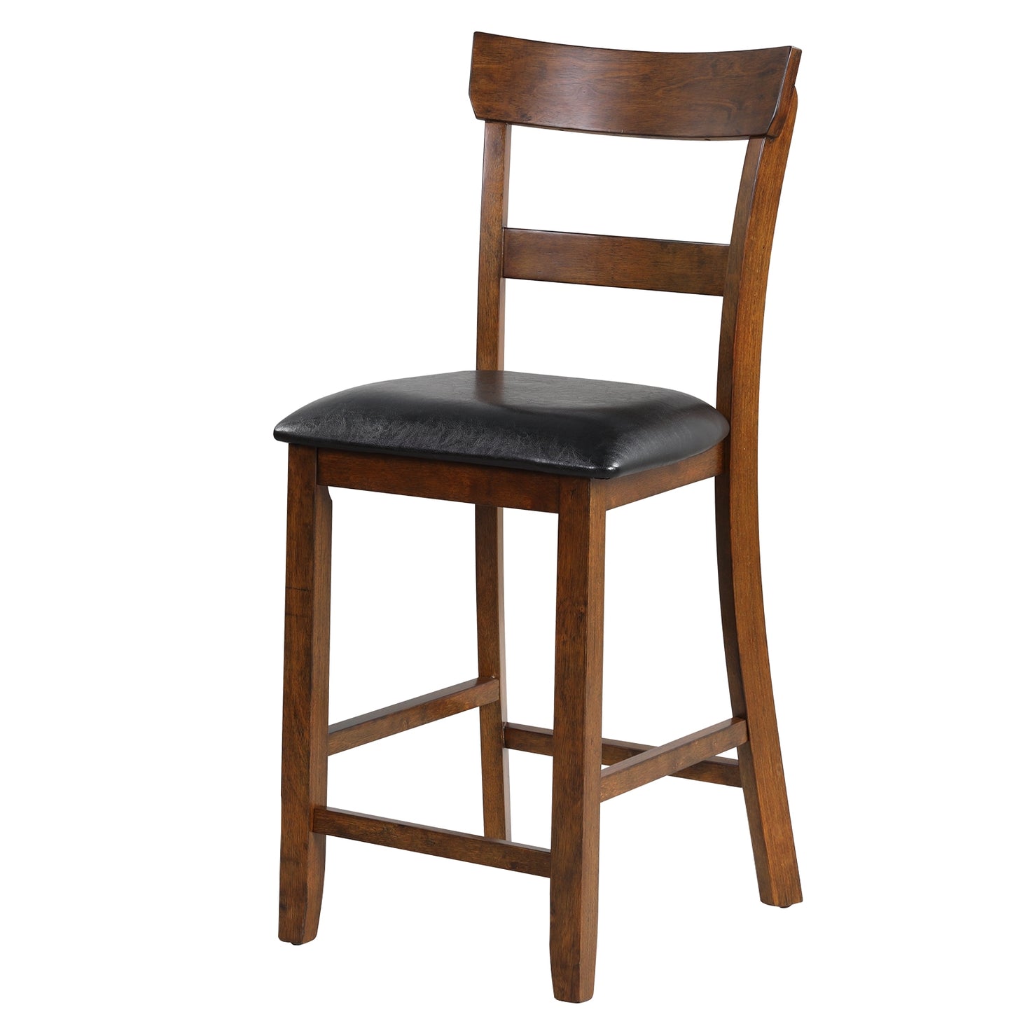 Counter Height Bar Chairs Set of 2 with Leather Seat