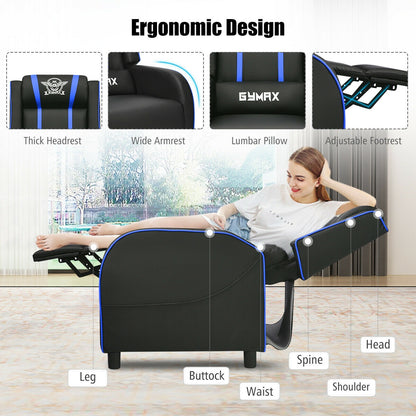 Gaming Recliner Chair with Massage and Footrest