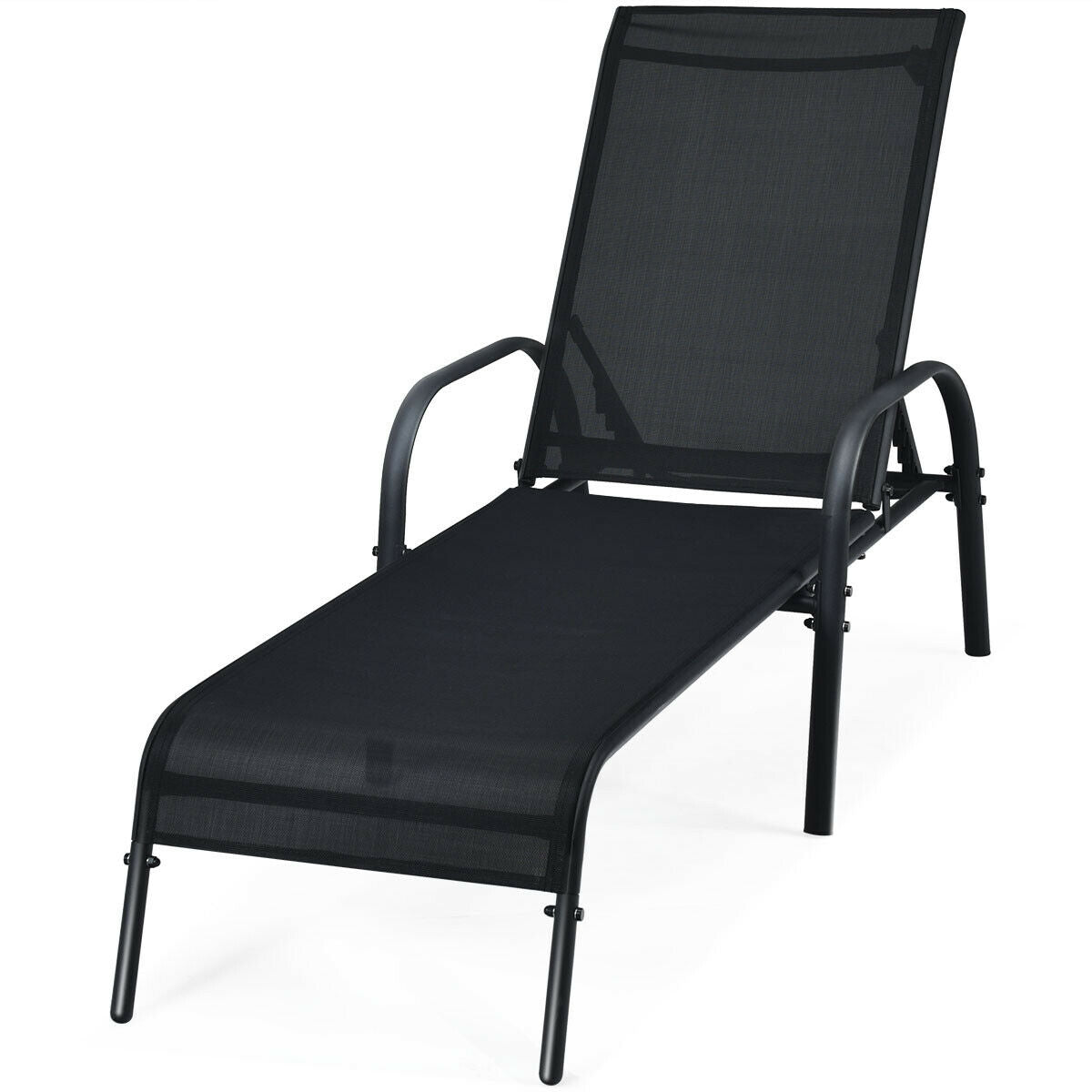 Adjustable Patio Chaise Lounge Chair with 5-Position Backrest