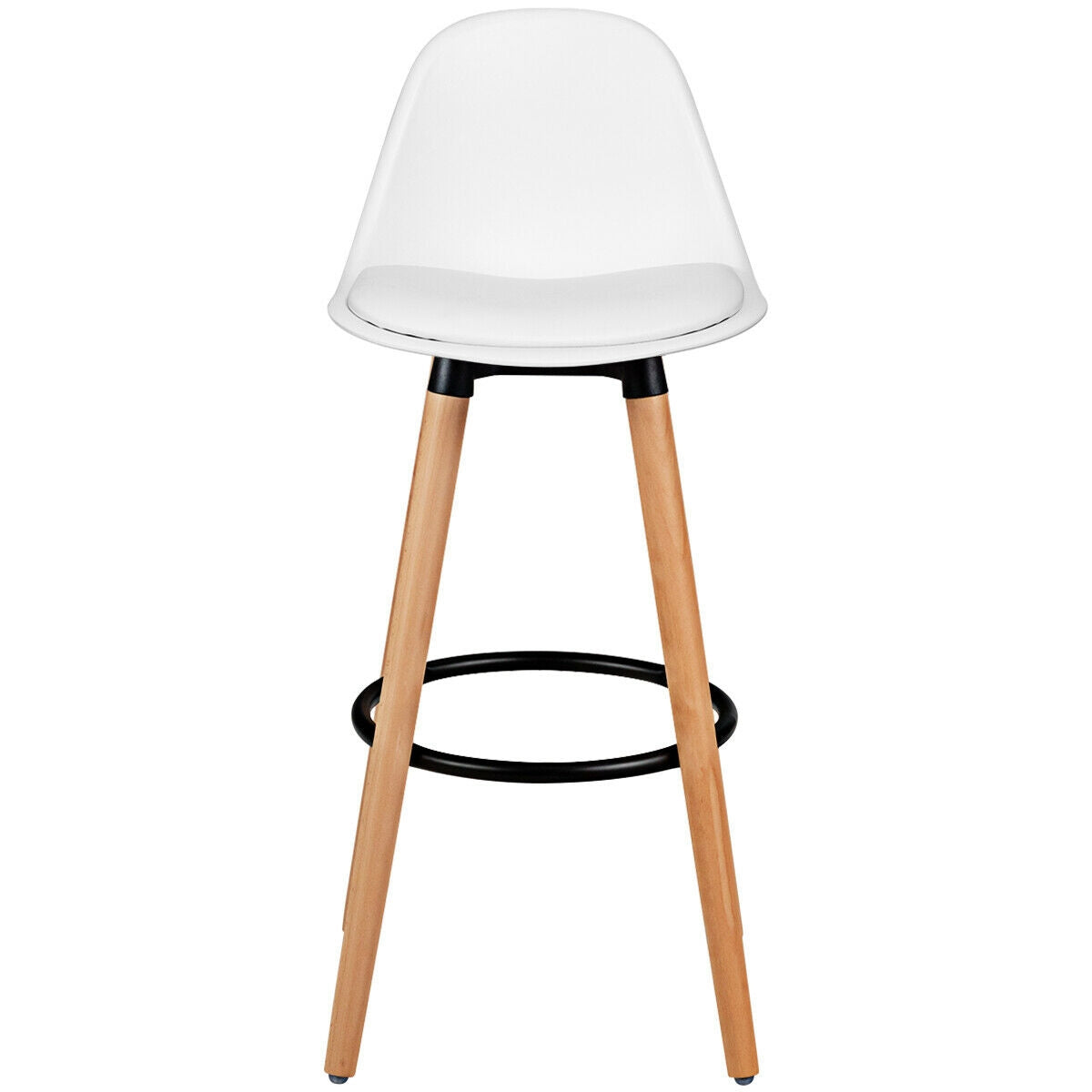 Mid Century Bar Stool Set of 2 with Padded Seat - 28.5"