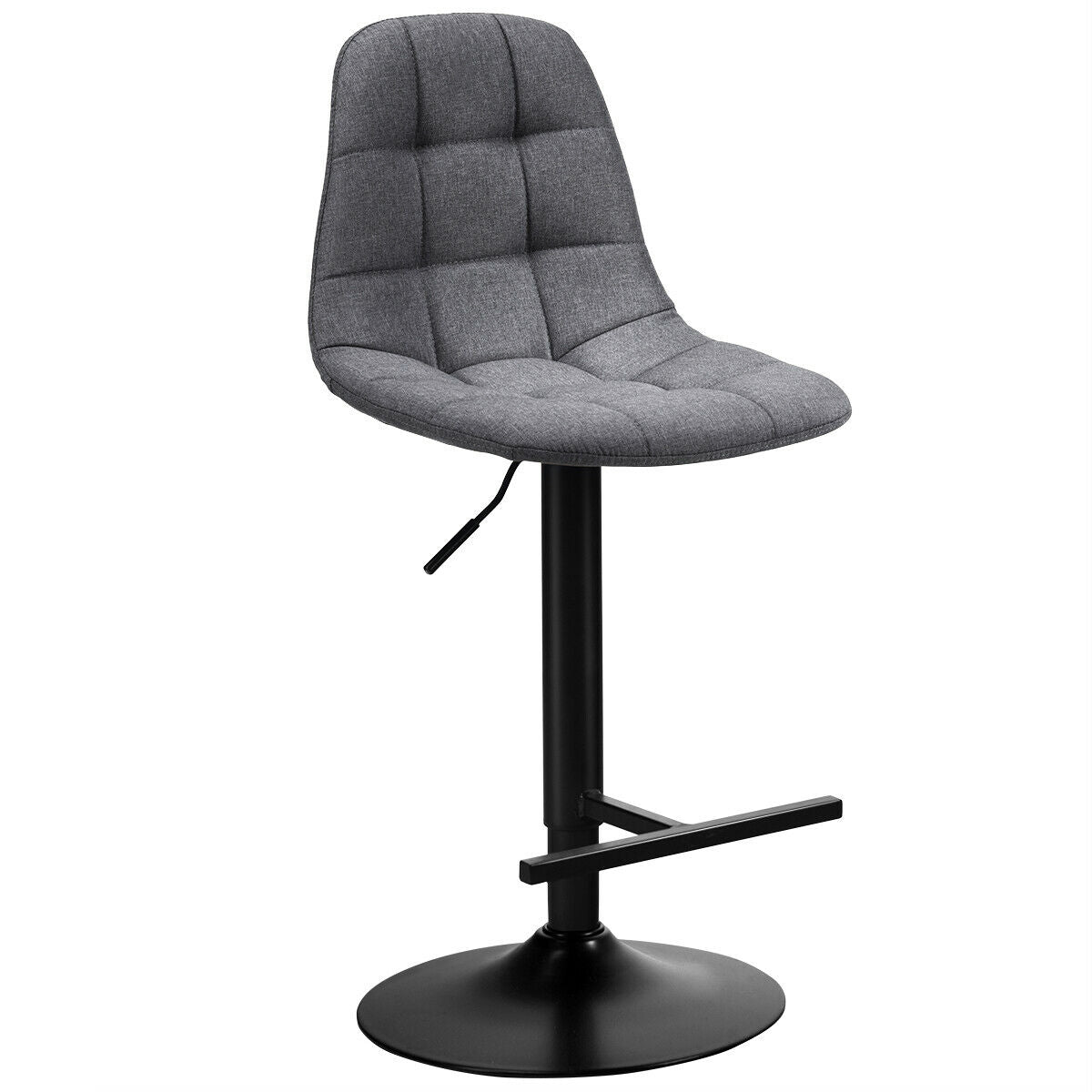 Adjustable Swivel Bar Stools Set of 2 - Gray Linen