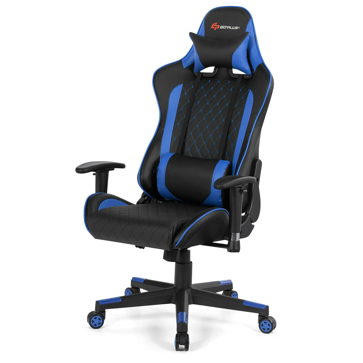 Gaming Chair with Massage Lumbar Support and Headrest