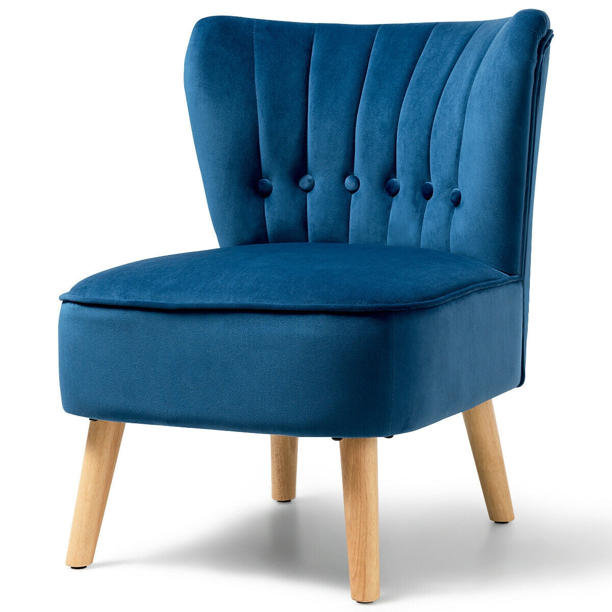Tufted Velvet Accent Chair Armless Leisure Seat