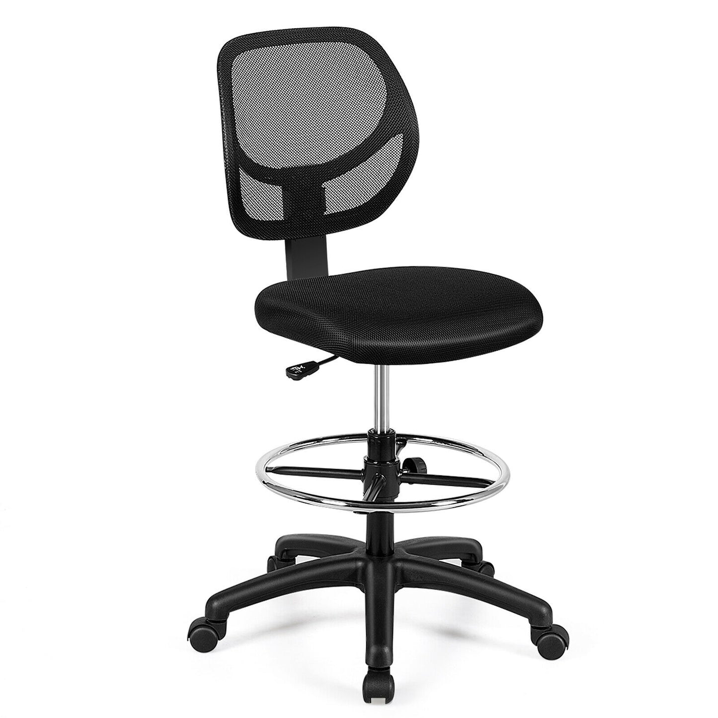 Mid Back Mesh Drafting Chair with Adjustable Height