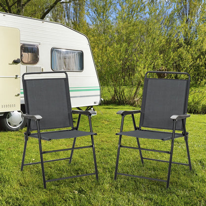 Folding Patio Dining Chairs Set of 4 with Armrests