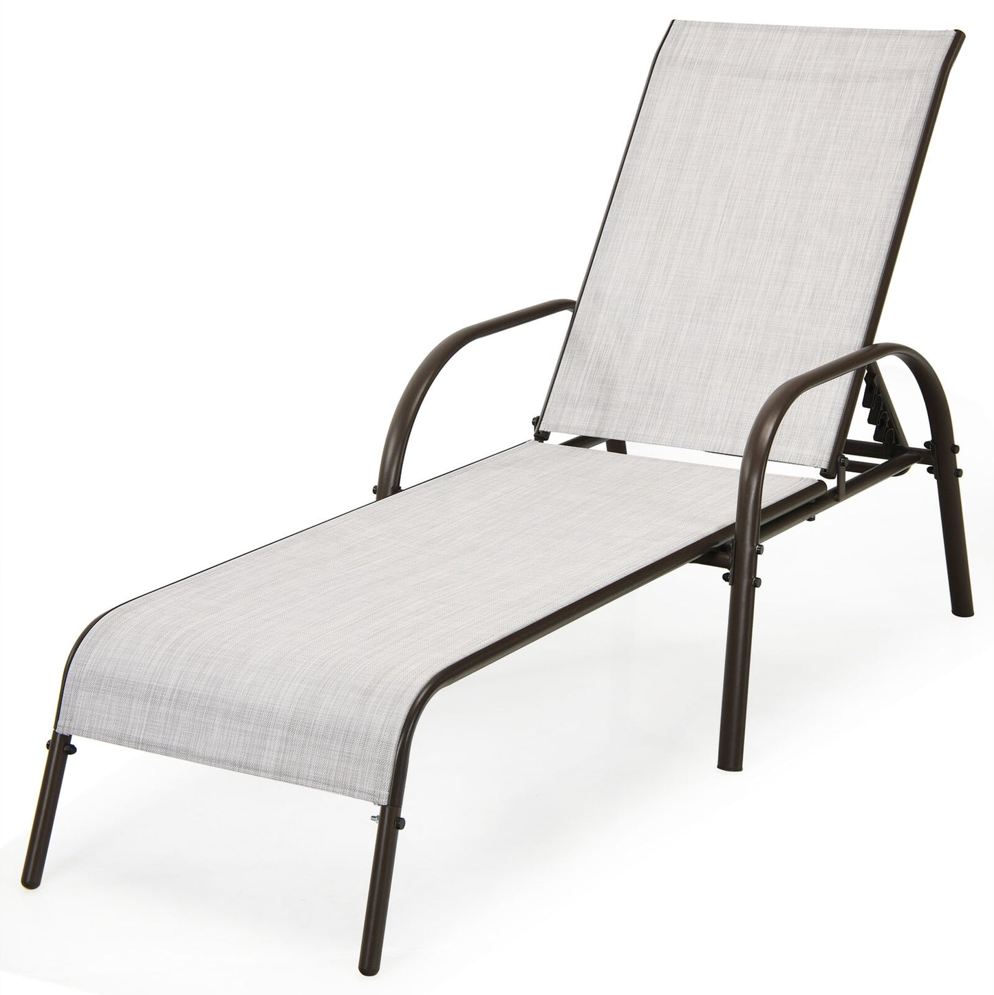 Outdoor Chaise Lounge Chairs Set of 2 with Adjustable Backrest