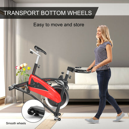 Magnetic Exercise Bike with 35lb Flywheel and Adjustable Seat