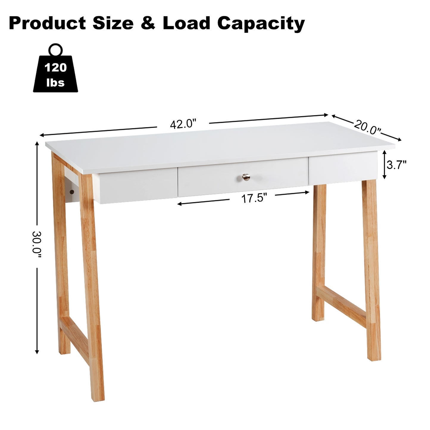Writing Desk with Drawer - 42" Computer & Vanity Table