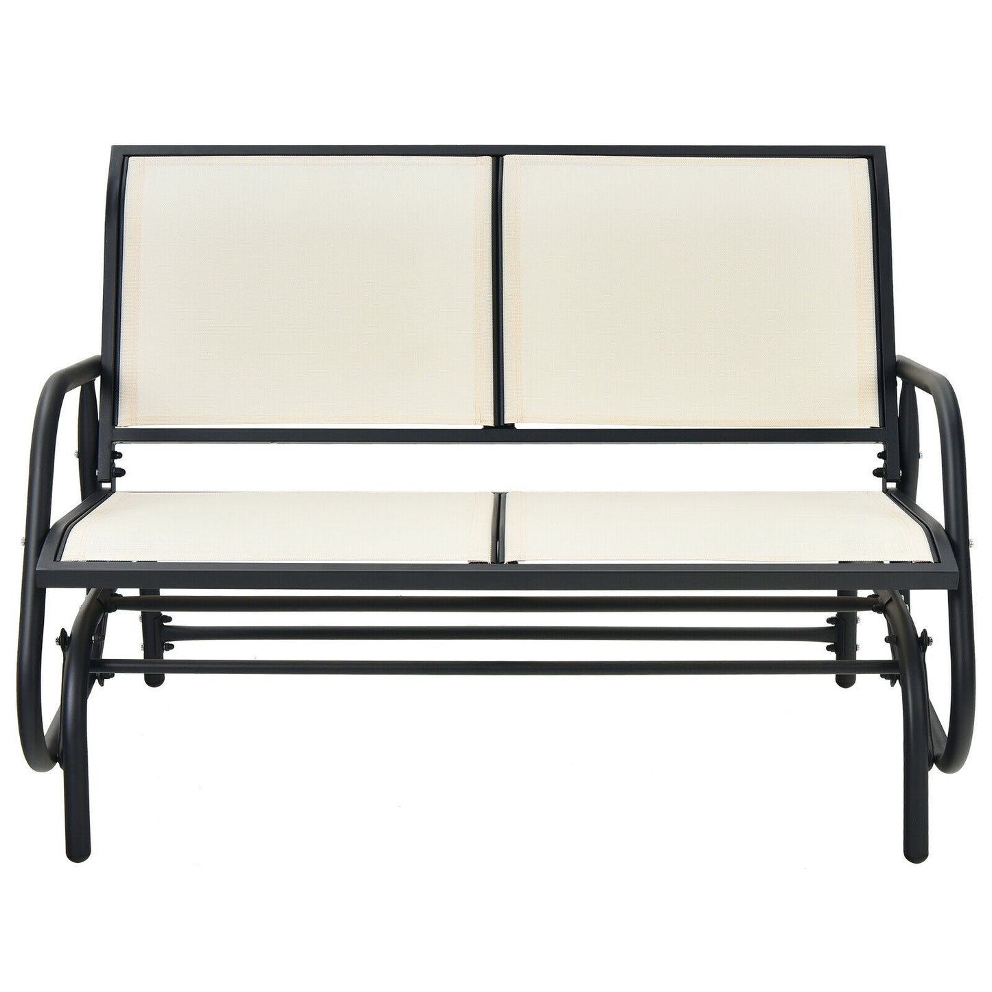 48-Inch Outdoor Glider Loveseat with Steel Frame