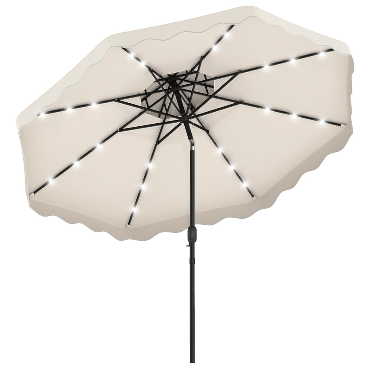 10 FT Solar LED Patio Umbrella for Deck and Pool