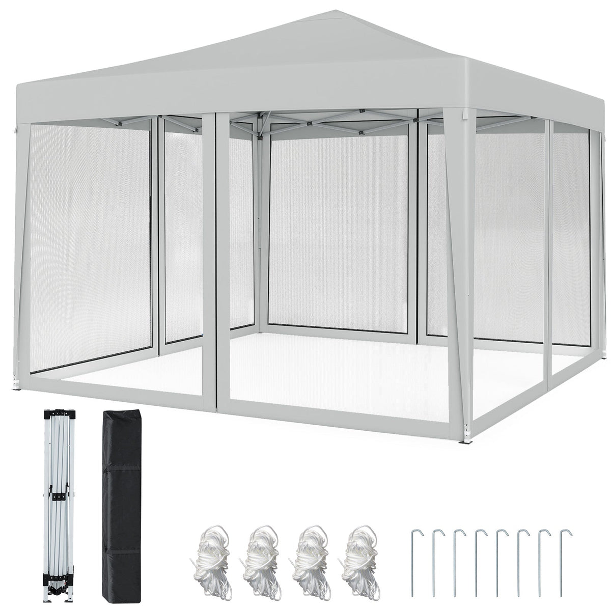 10 FT x 10 FT Pop-Up Canopy Tent Easy Setup Instant Folding Shelter with Mesh Netting