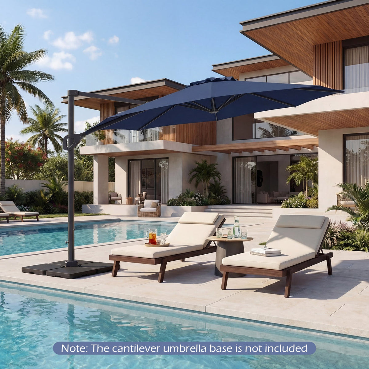 10 Feet Patio Cantilever Umbrella with Easy Tilt Adjustment