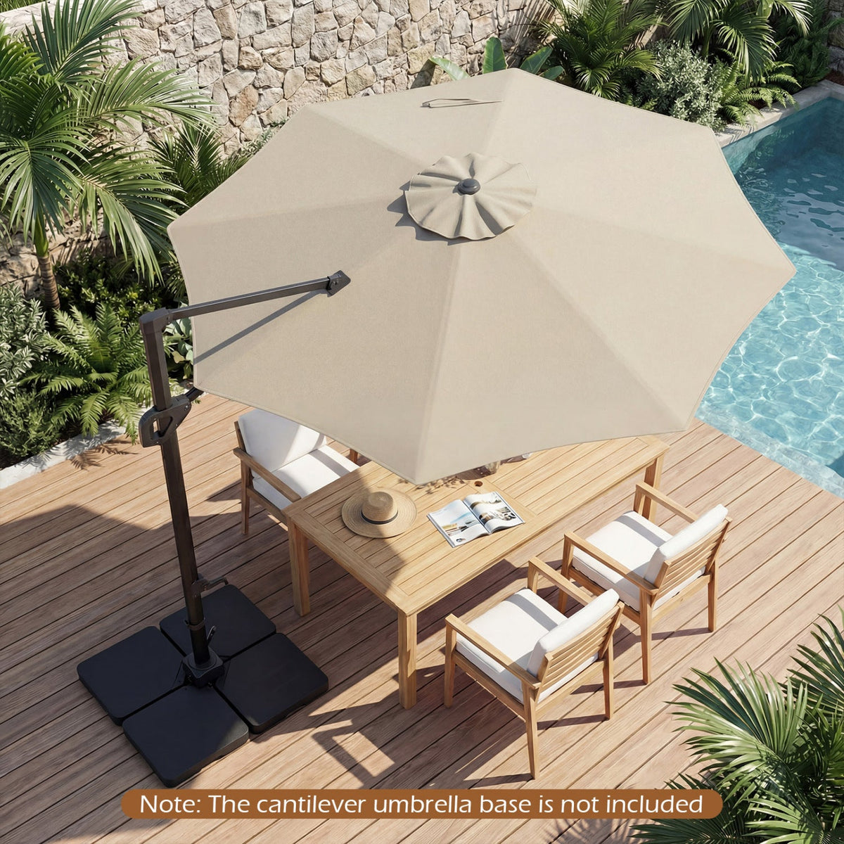 10 Feet Patio Cantilever Umbrella with Easy Tilt Adjustment