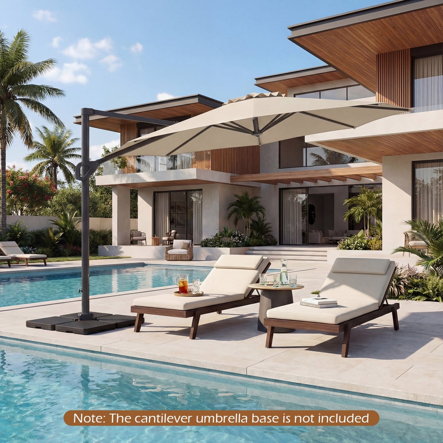 10 Feet Patio Cantilever Umbrella with Easy Tilt Adjustment