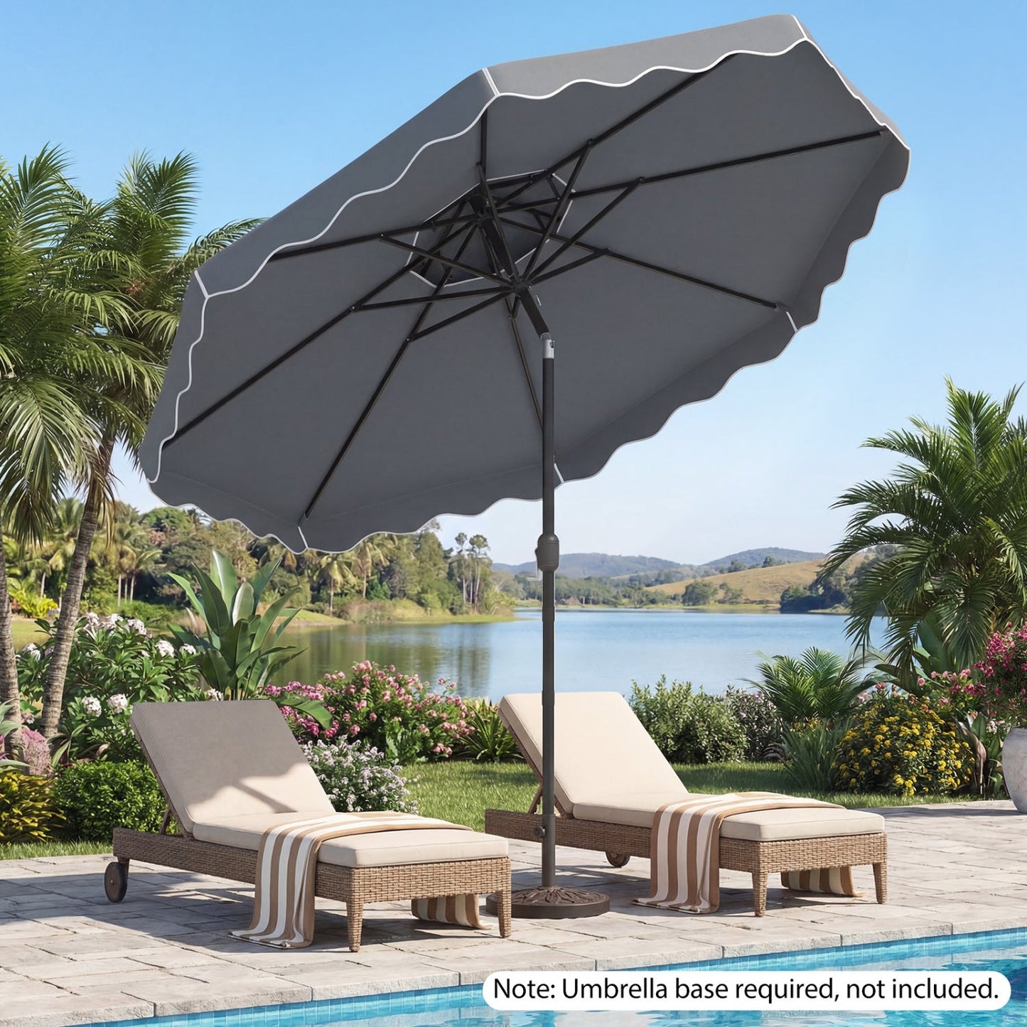 10 Ft Patio Umbrella with Push Button Tilt and Crank