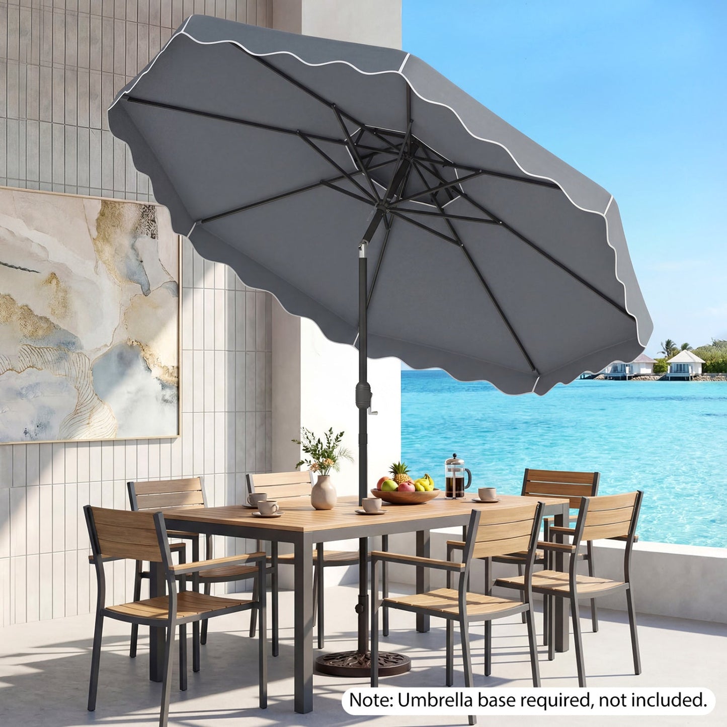 10 Ft Patio Umbrella with Push Button Tilt and Crank