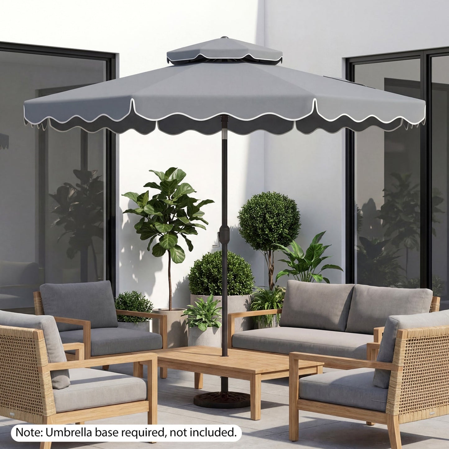 10 Ft Patio Umbrella with Push Button Tilt and Crank