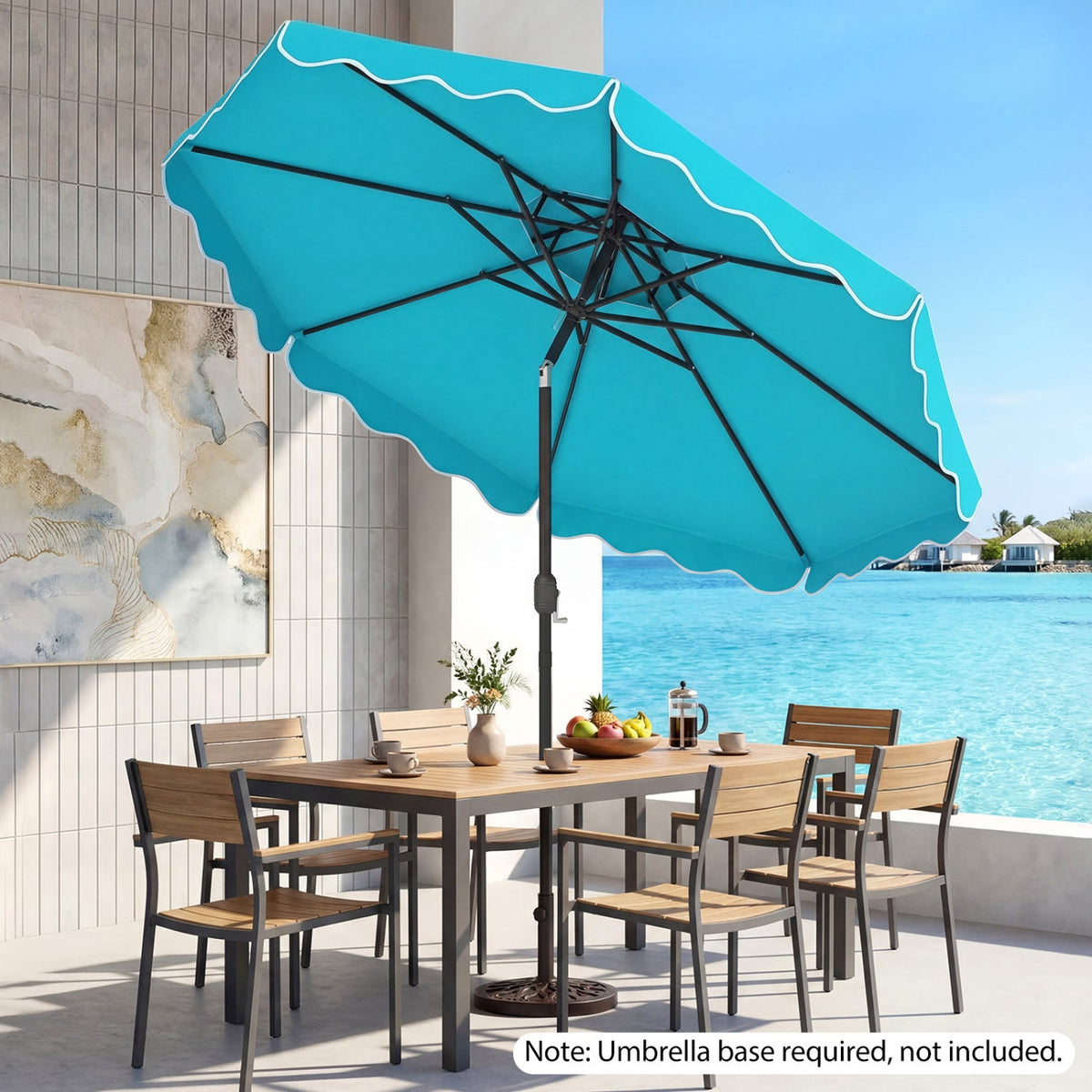 10 Ft Patio Umbrella with Push Button Tilt and Crank