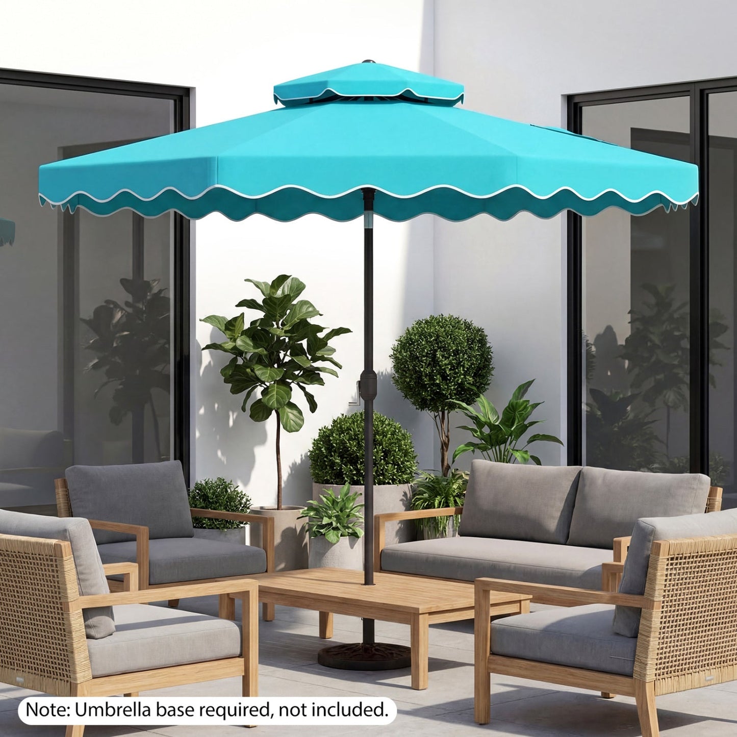 10 Ft Patio Umbrella with Push Button Tilt and Crank