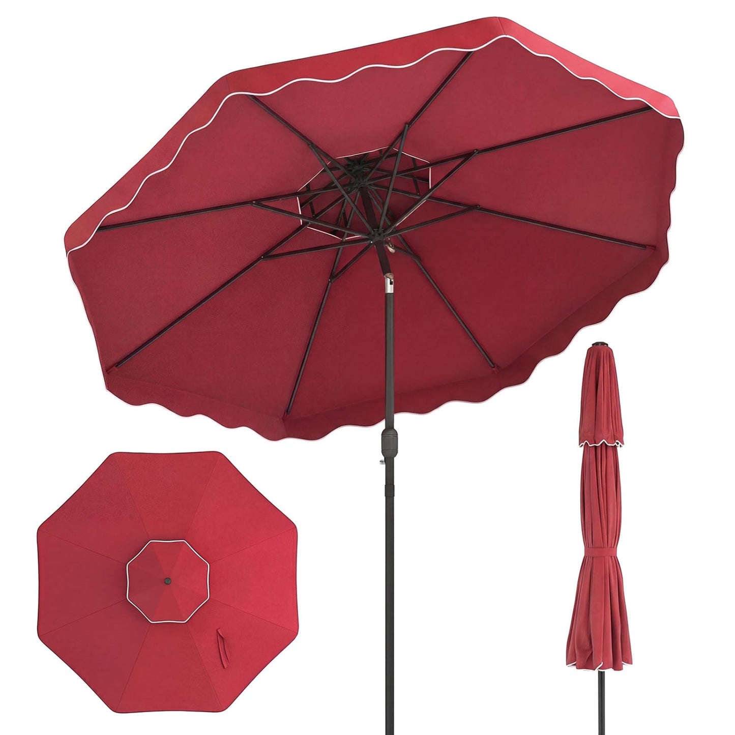 10 Ft Patio Umbrella with Push Button Tilt and Crank