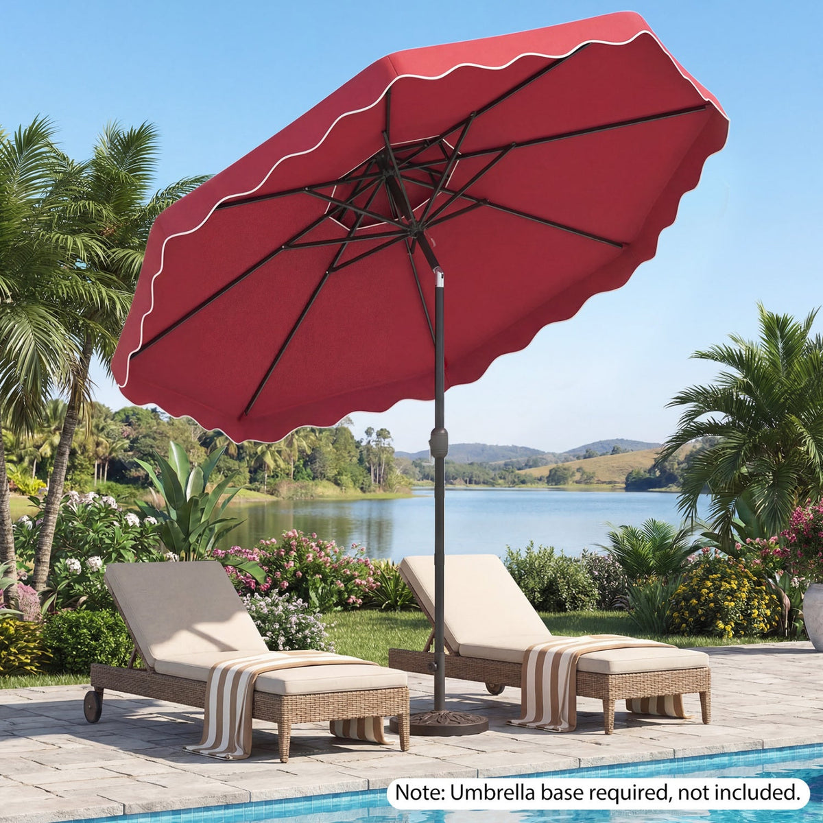 10 Ft Patio Umbrella with Push Button Tilt and Crank