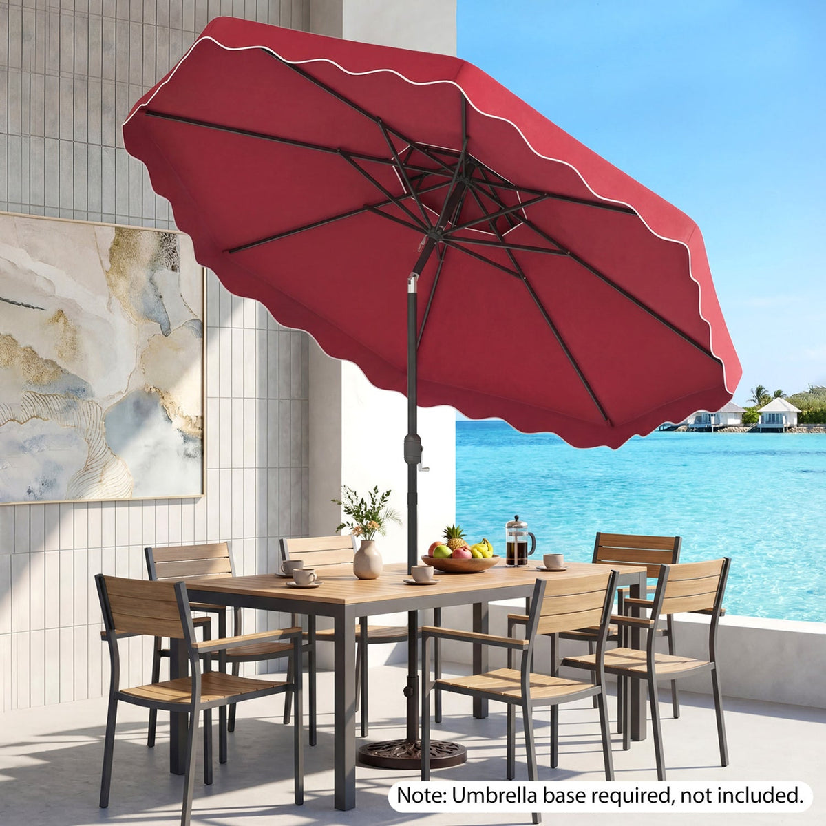 10 Ft Patio Umbrella with Push Button Tilt and Crank