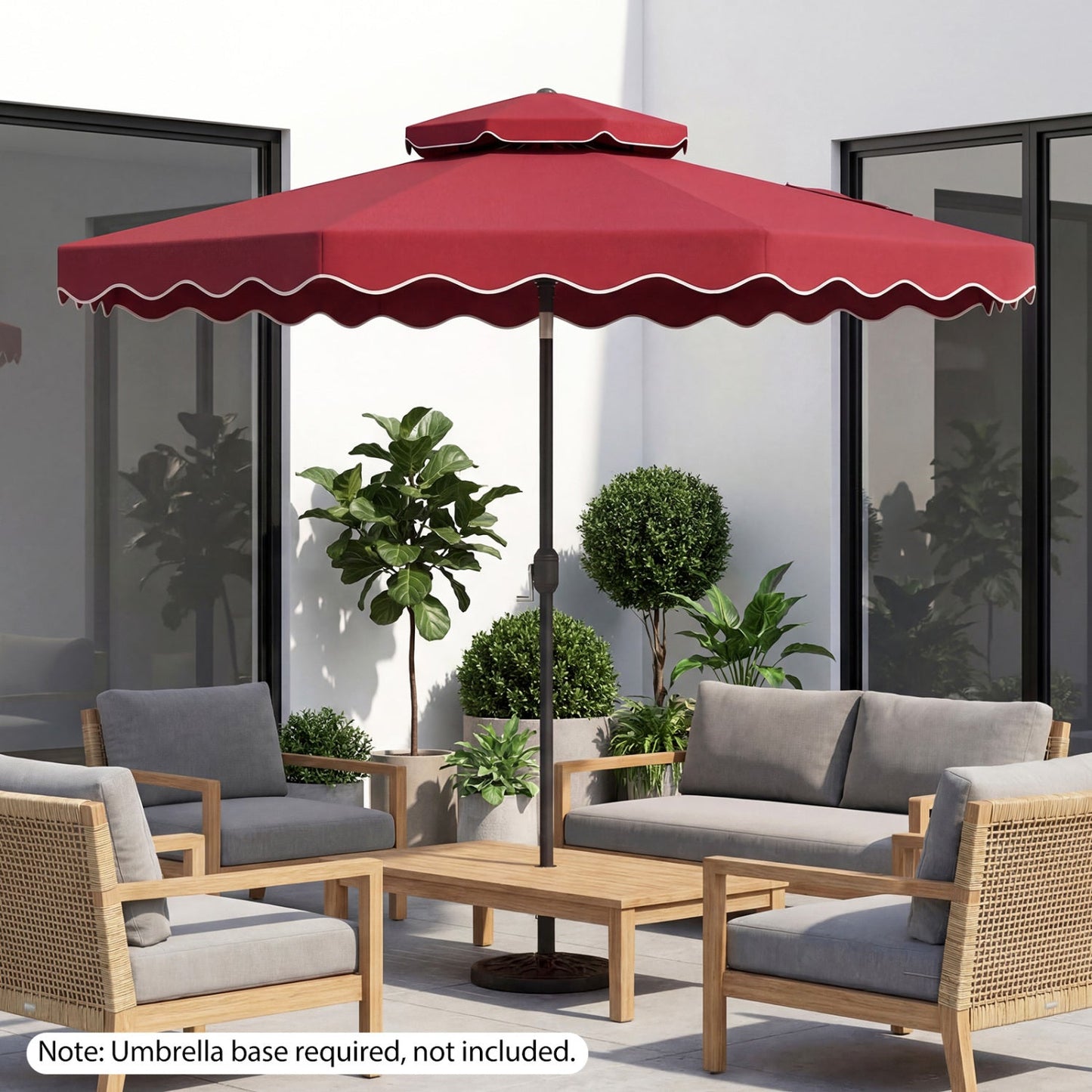 10 Ft Patio Umbrella with Push Button Tilt and Crank