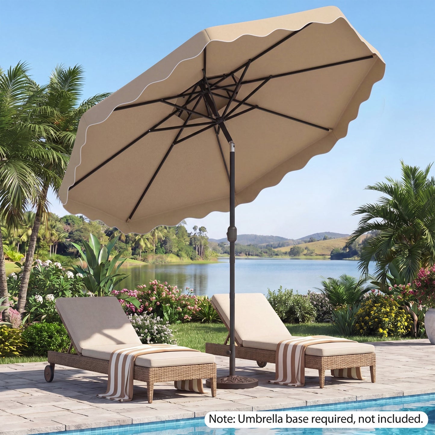 10 Ft Patio Umbrella with Push Button Tilt and Crank