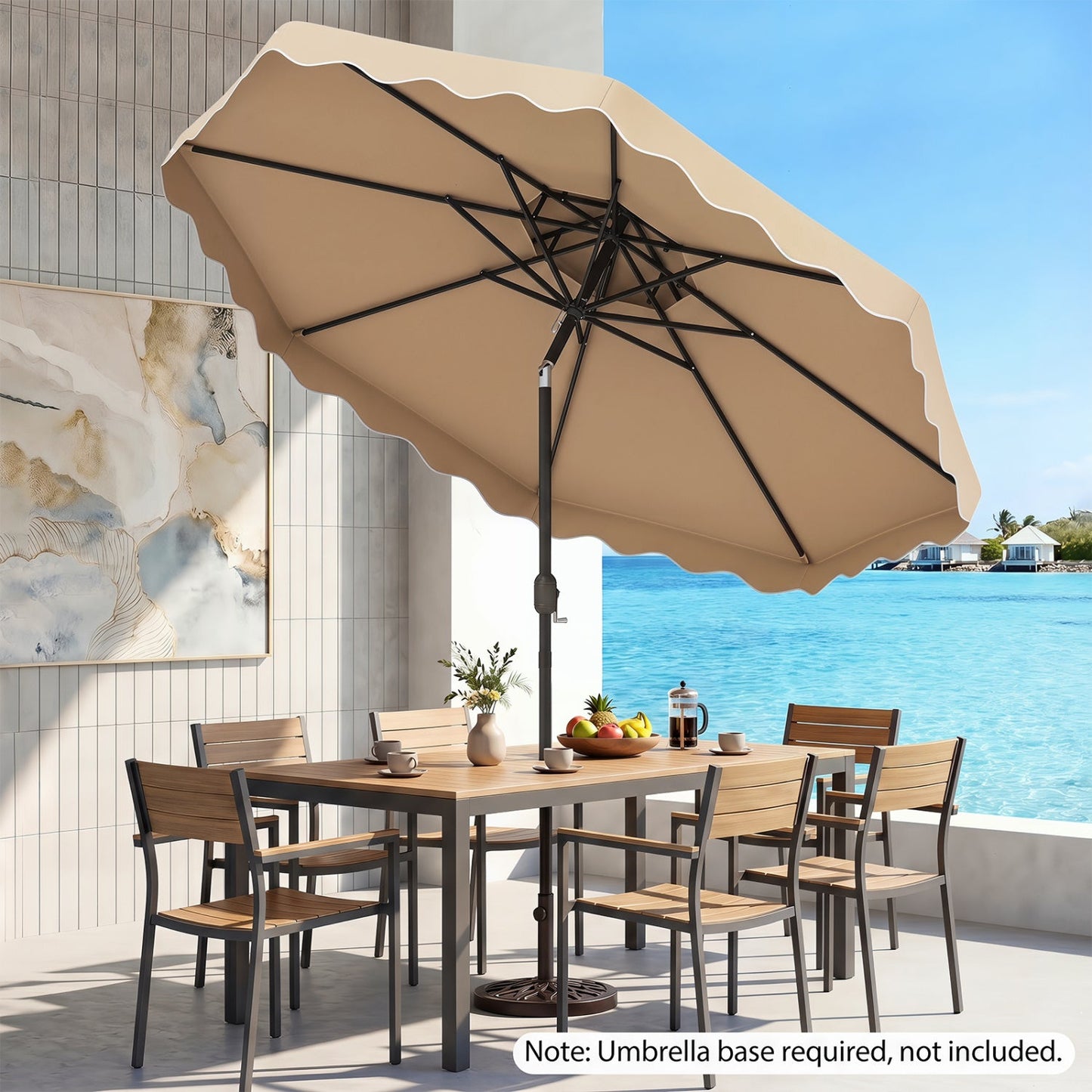 10 Ft Patio Umbrella with Push Button Tilt and Crank
