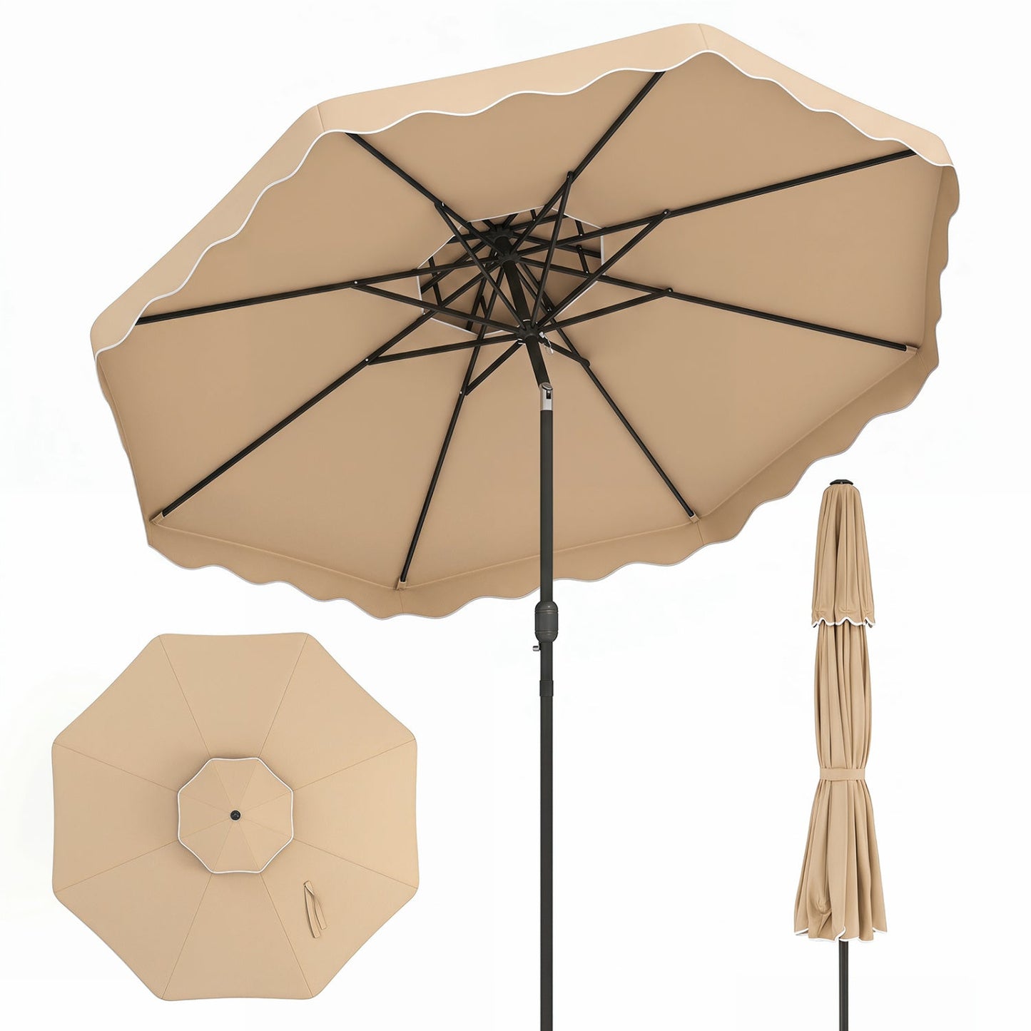 10 Ft Patio Umbrella with Push Button Tilt and Crank