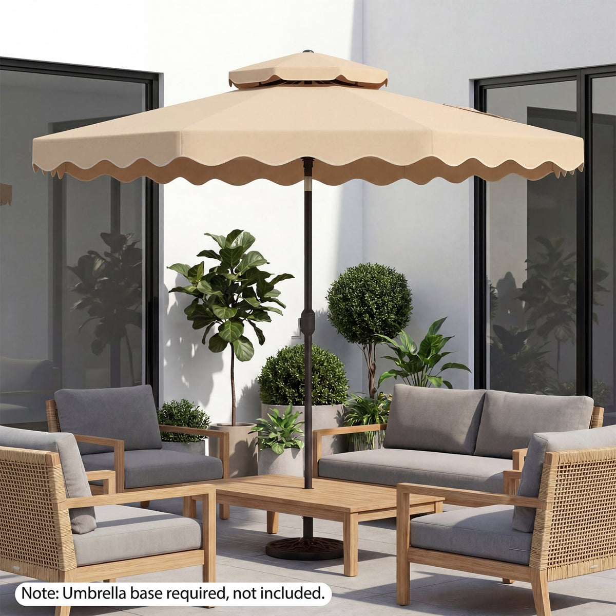 10 Ft Patio Umbrella with Push Button Tilt and Crank