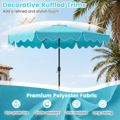 10 Ft Solar Patio Umbrella with LED Lights