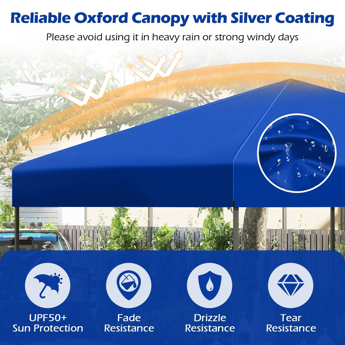 10 X 10 Feet Pop up Canopy Tent with Portable Carrying Bag and 8 Stakes