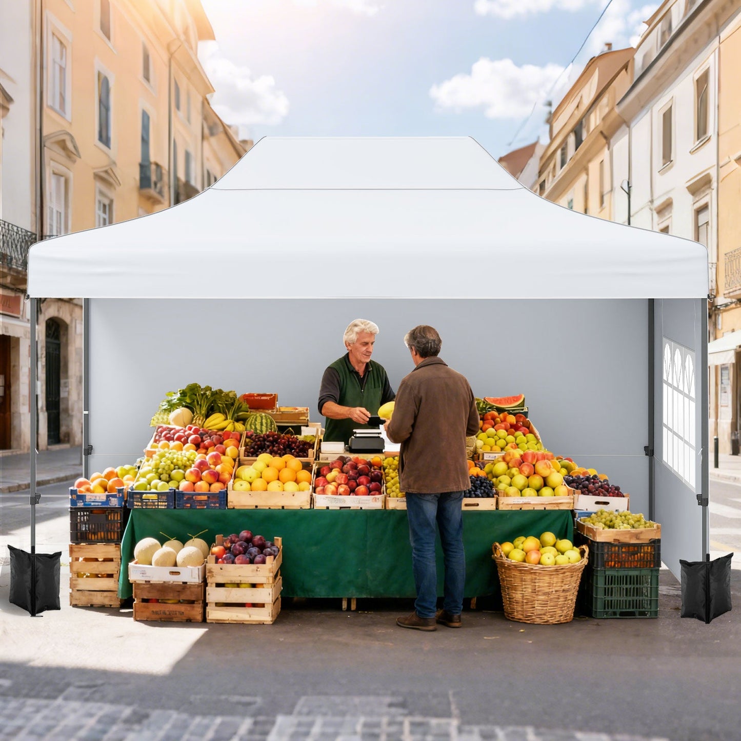 10 X 14 FT Pop up Canopy Tent Outdoor Patio Commercial Sunshade Shelter-White