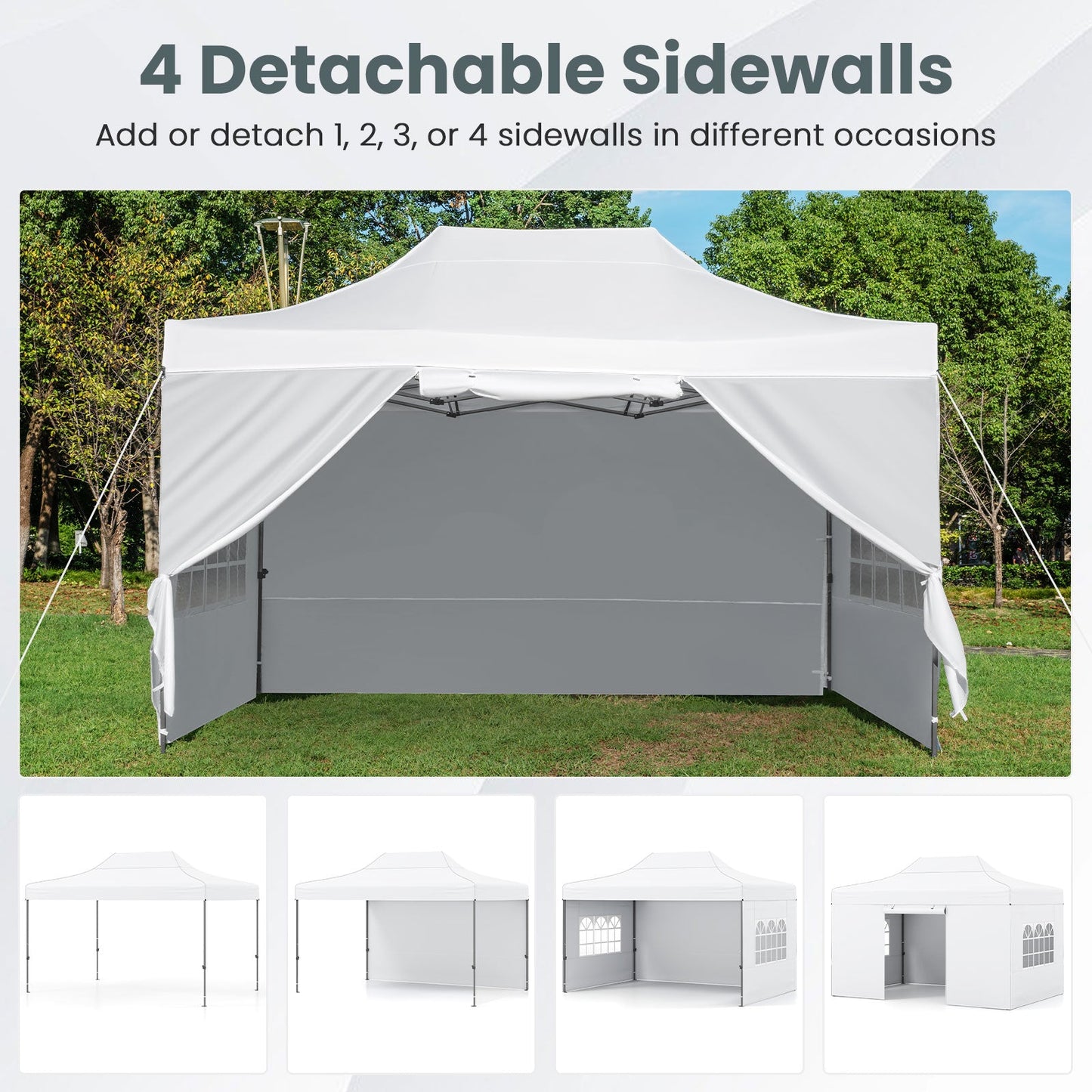 10 X 14 FT Pop up Canopy Tent Outdoor Patio Commercial Sunshade Shelter-White