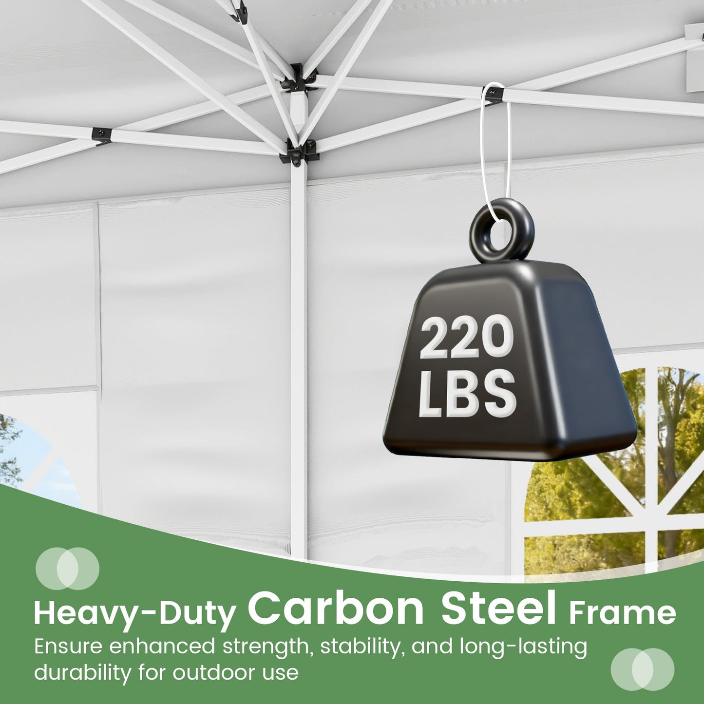10 X 20 Feet Pop up Canopy Tent Instant Setup with 6 Sidewalls