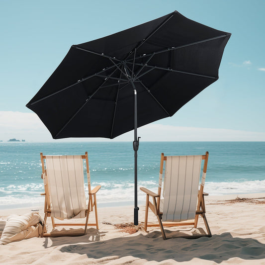10 ft 3-tier Vented Patio Umbrella with Push Button Tilt