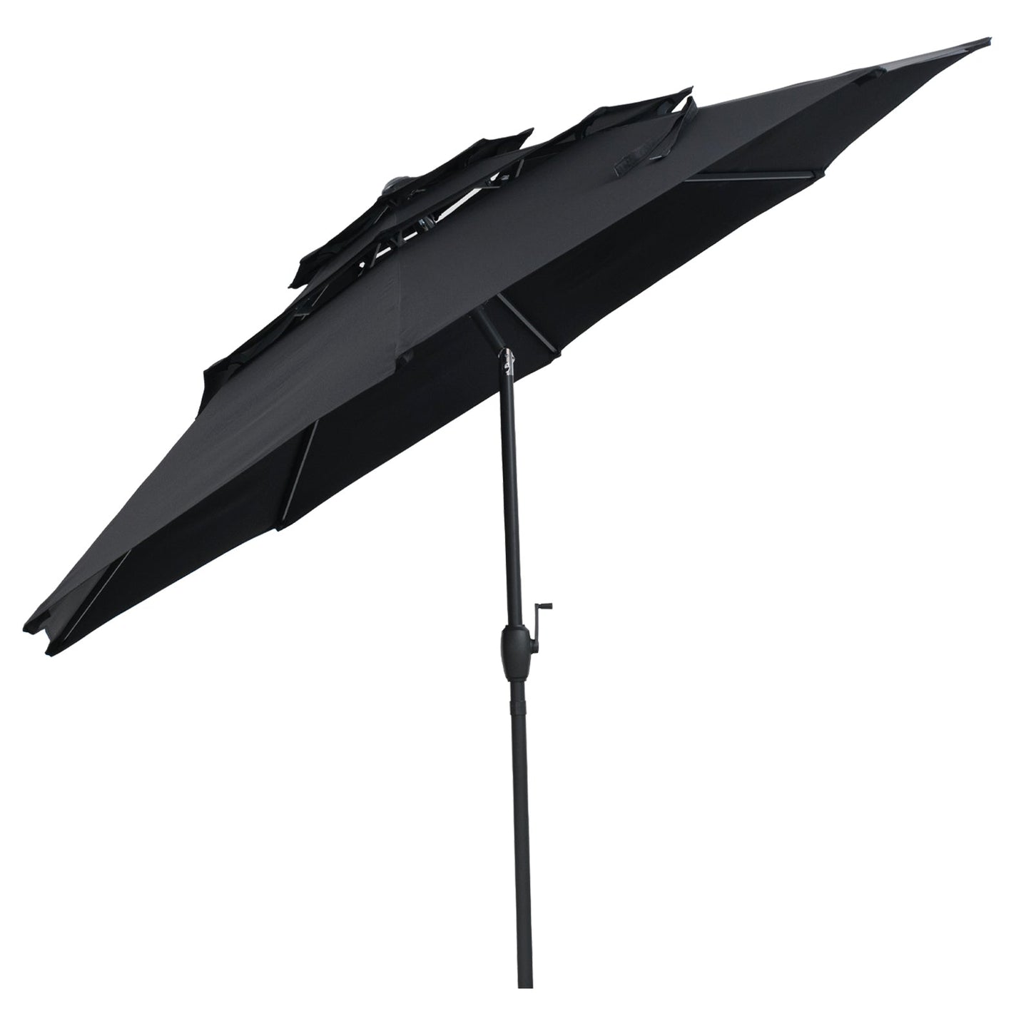 10 ft 3-tier Vented Patio Umbrella with Push Button Tilt