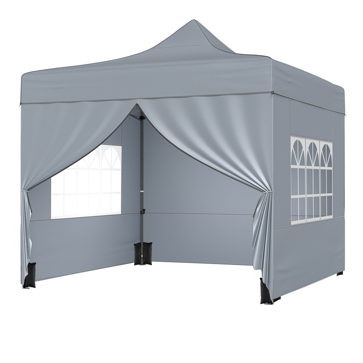 10 x 10 FT Pop up Canopy Tent with 4 Removable Sidewalls and Wheeled Bag