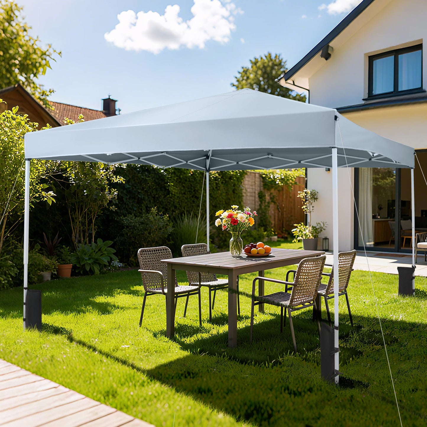 10 x 10 Feet Pop up Canopy Tent with Carrying Bag and 4 Sandbags