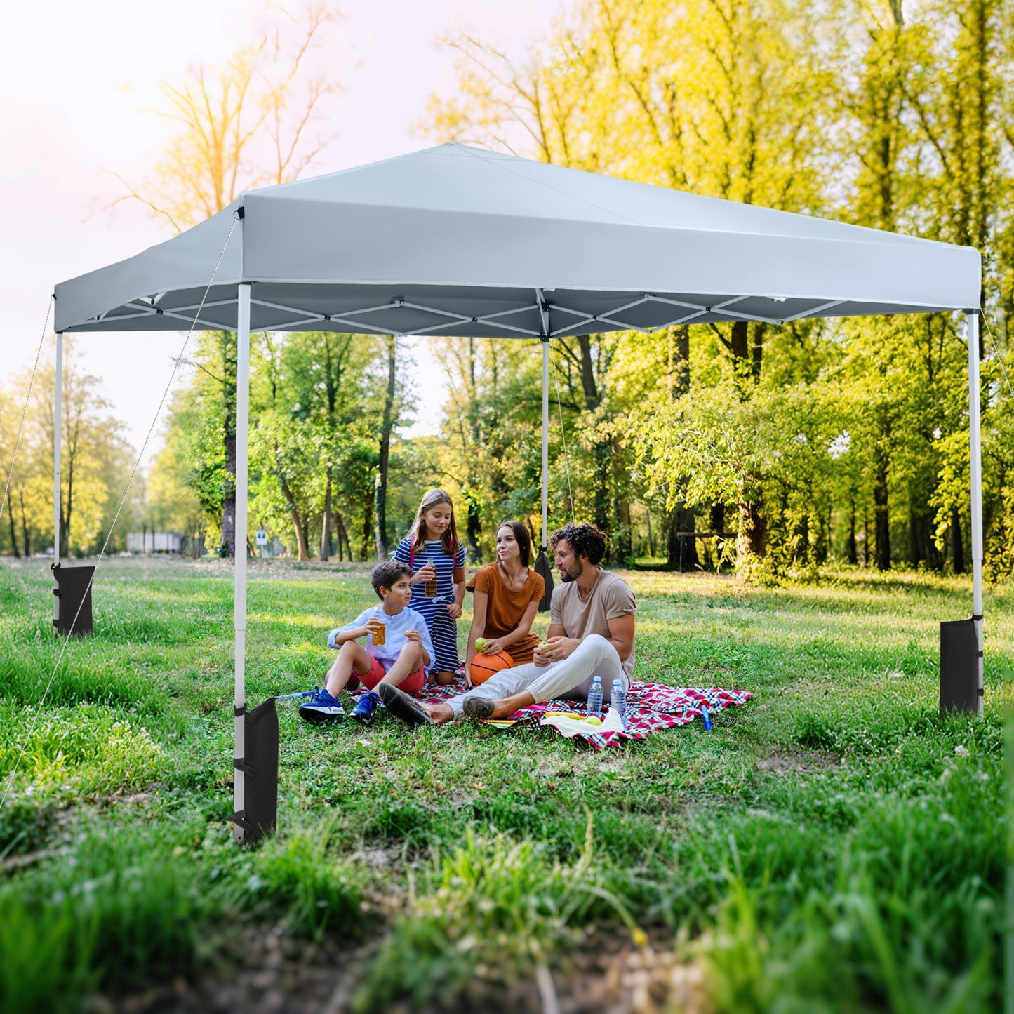 10 x 10 Feet Pop up Canopy Tent with Carrying Bag and 4 Sandbags