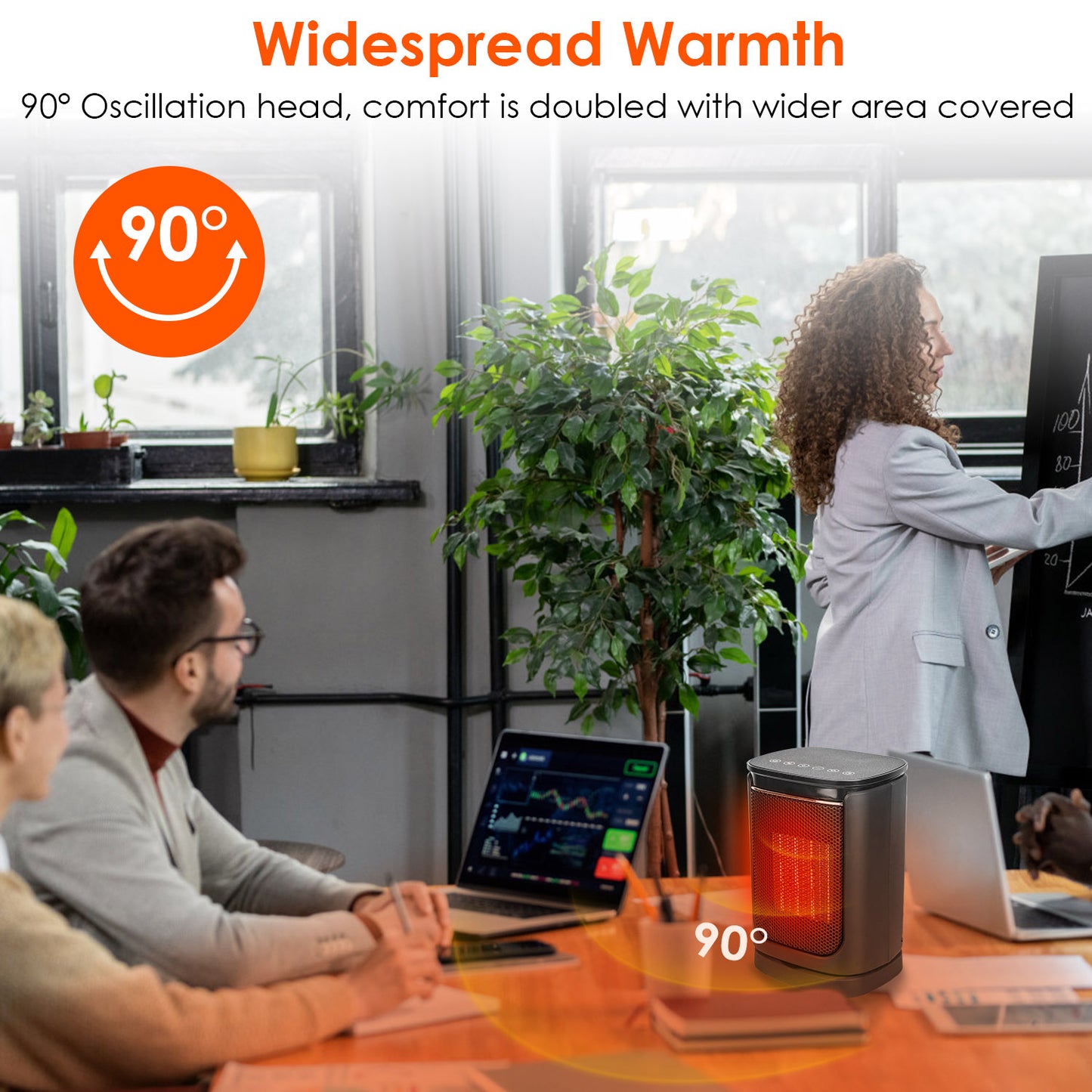 1500W Ceramic Space Heater with Remote Control & Oscillation