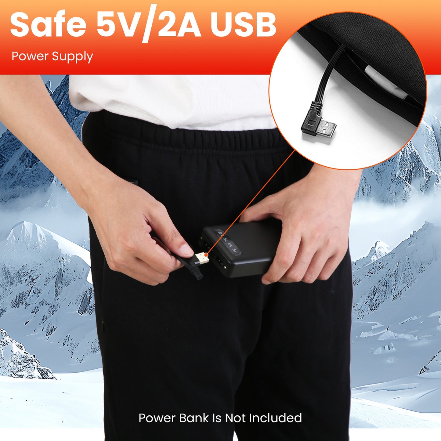 Heated Pants with 12 Heating Zones USB Powered