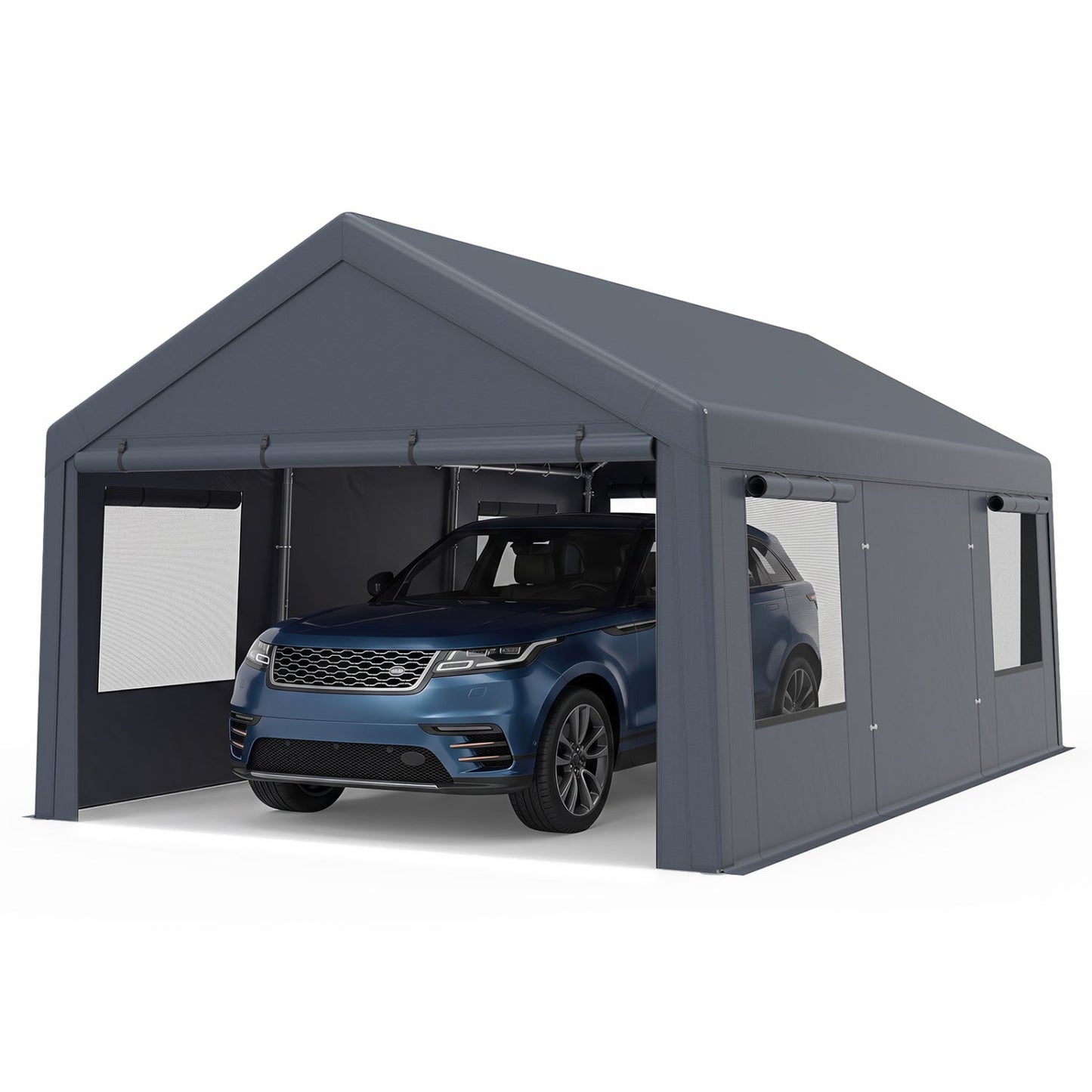 Portable Garage 10x20 FT with Dual Doors and Mesh Windows