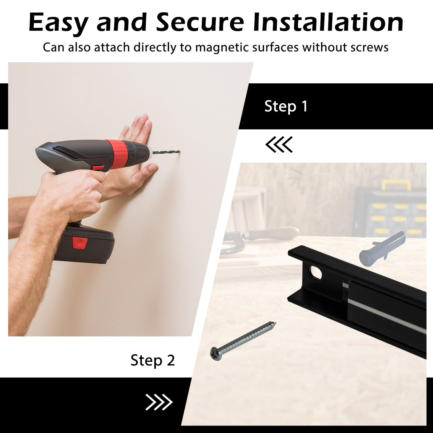 18 Inch Magnetic Tool Holder Strip with Mounting Screws