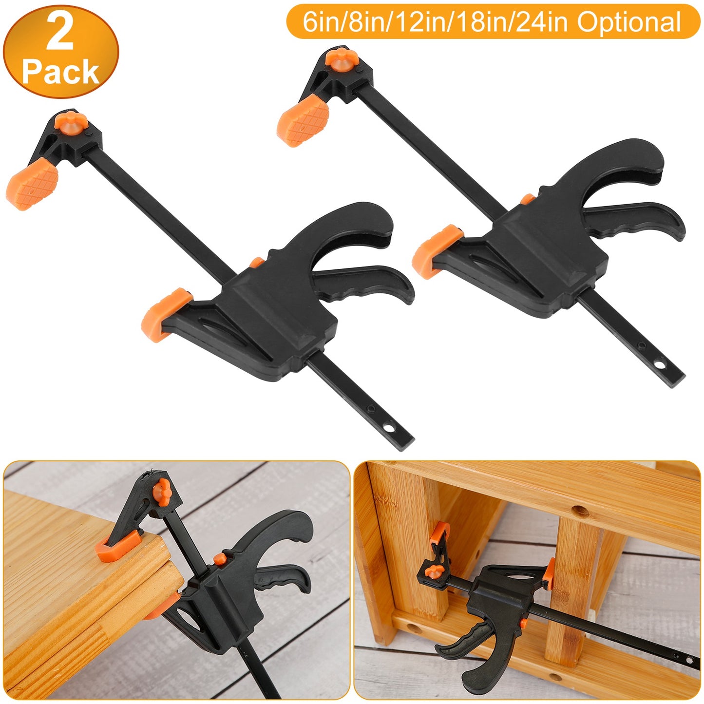 F Clamp Grip Set with Quick Release Ratchet (2-Pack)