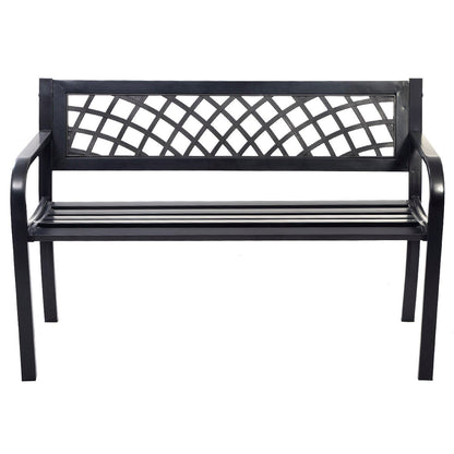 Outdoor Steel Frame Bench with PVC Mesh Backrest