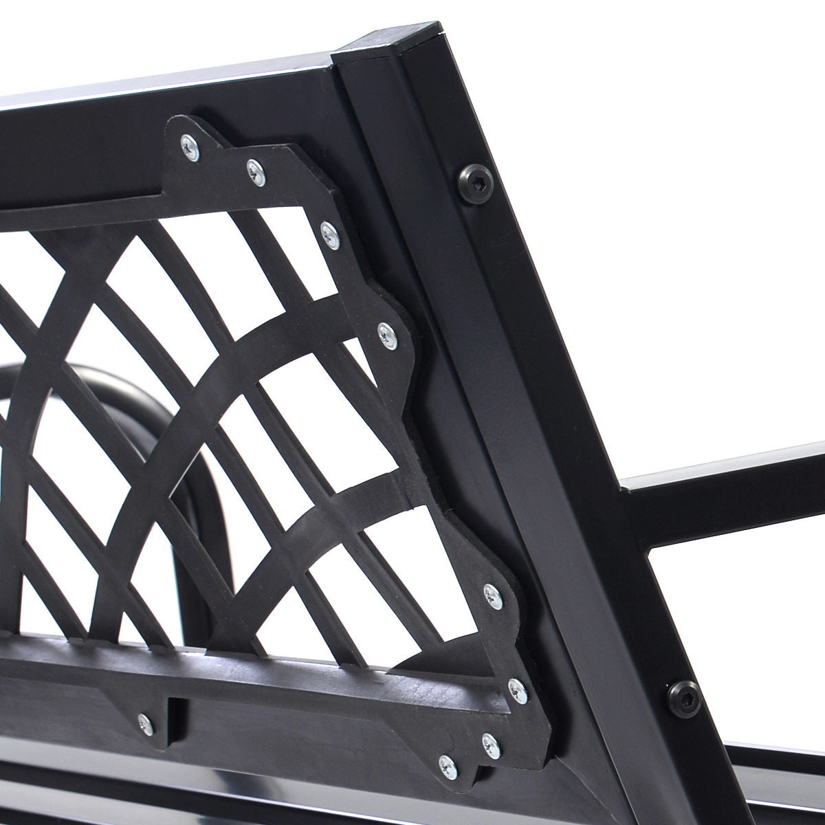 Outdoor Steel Frame Bench with PVC Mesh Backrest